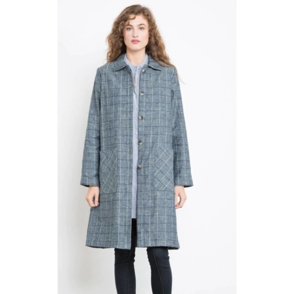 Prairie Underground Index Trench Plaid Coat Jacket - Picture 1 of 12